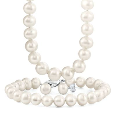 Freshwater Cultured Pearl Boxed Set in Sterling Silver