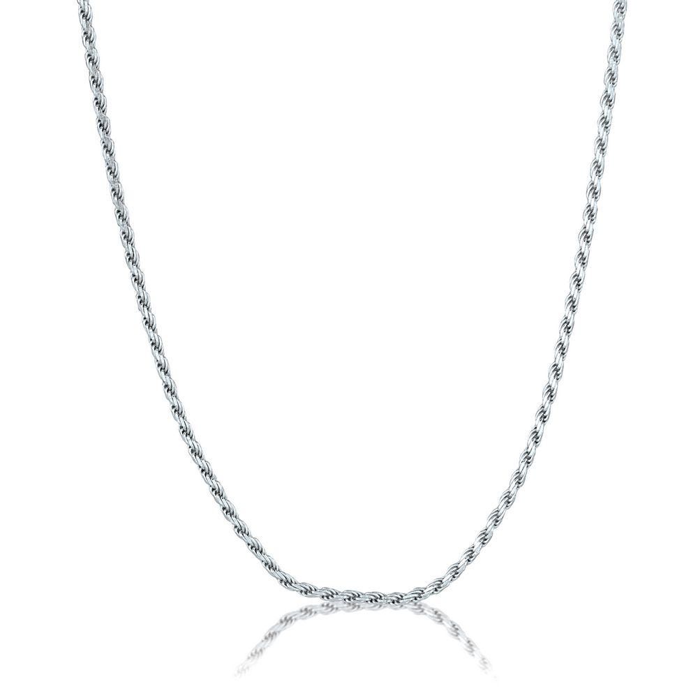 Rope Sterling Silver Chain, 16"