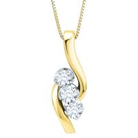 3/4 ct. tw. Diamond Pendant in 14K Yellow & White Gold