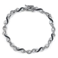 Black & White Diamond Infinity Bracelet in Sterling Silver (1/3 ct. tw.)