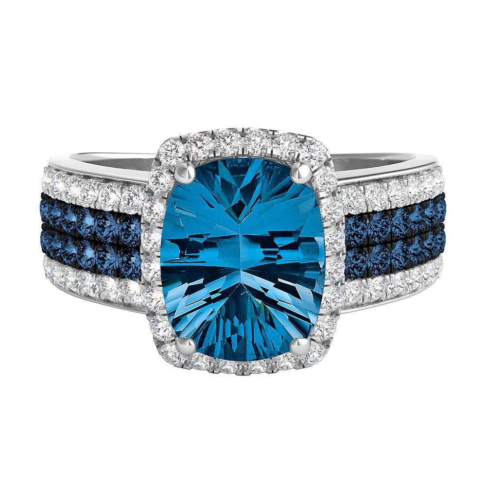 London Blue Topaz & 3/4 ct. tw. Diamond Ring 14K White Gold