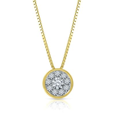 1/4 ct. tw. Diamond Bezel Pendant in 10K Yellow Gold