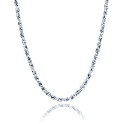 Men's Rope Chain in Sterling Silver, 24"