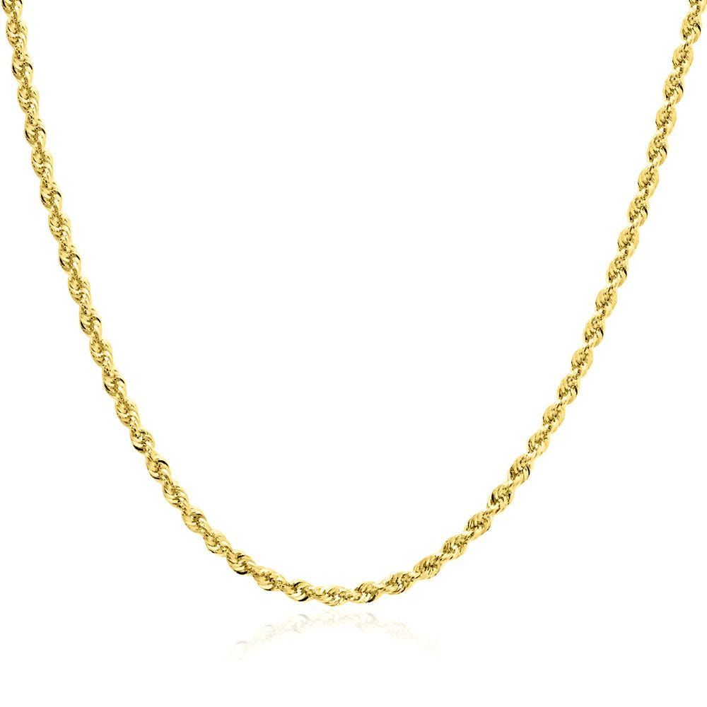 Endura Gold® Glitter Hollow Rope Chain in 14K Gold