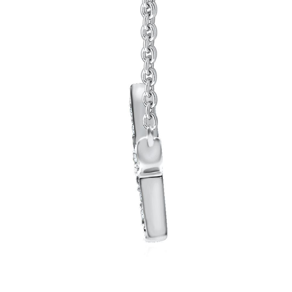 1/10 ct. tw. Diamond Sideways Cross Necklace in Sterling Silver
