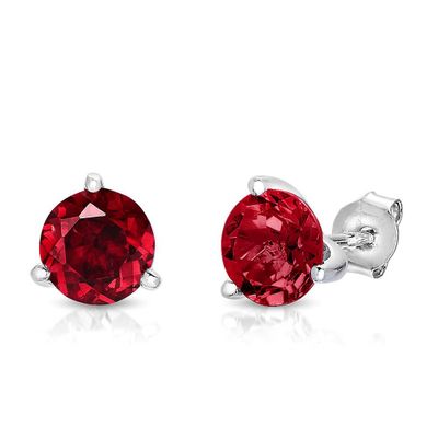 Lab-Created Ruby Martini Stud Earrings in Sterling Silver