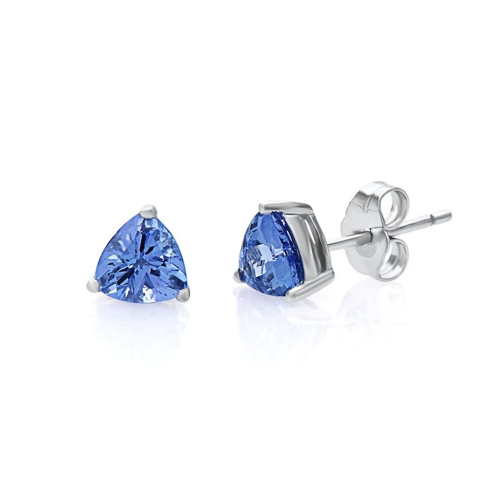 Tanzanite Stud Earrings in Sterling Silver