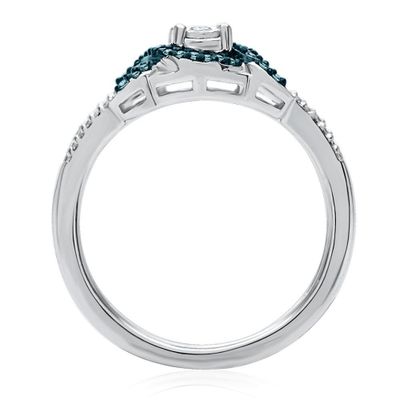 1/8 ct. tw. Blue & White Diamond Promise Ring Sterling Silver