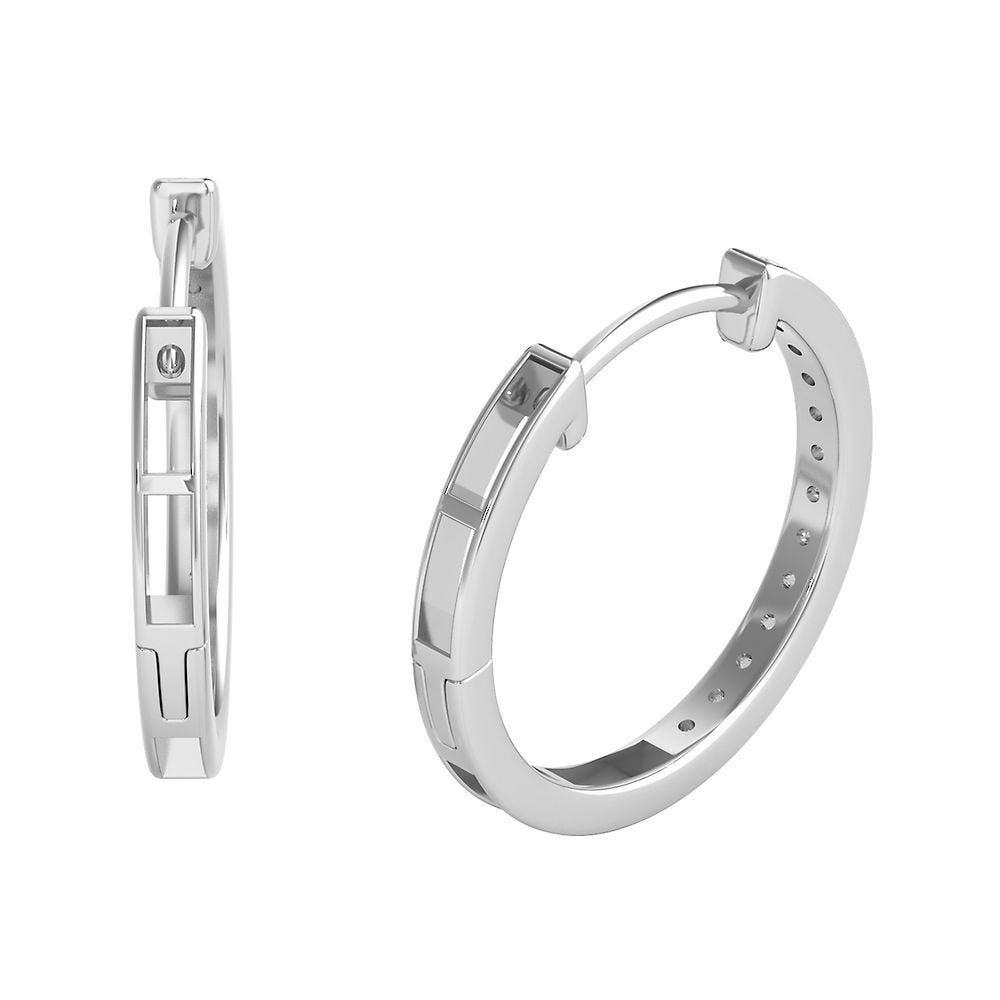 1/4 ct. tw. Diamond Hoop Earrings in 10K White Gold