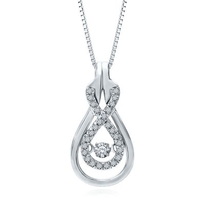 The Beat of Your Heart® 1/5 ct. tw. Diamond Knot Pendant in 10K White Gold