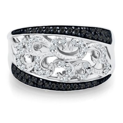 1/2 ct. tw. Black & White Diamond Ring Sterling Silver