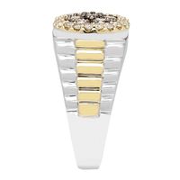 Men's ct. tw. Champagne & White Diamond Ring 10K Yellow Gold