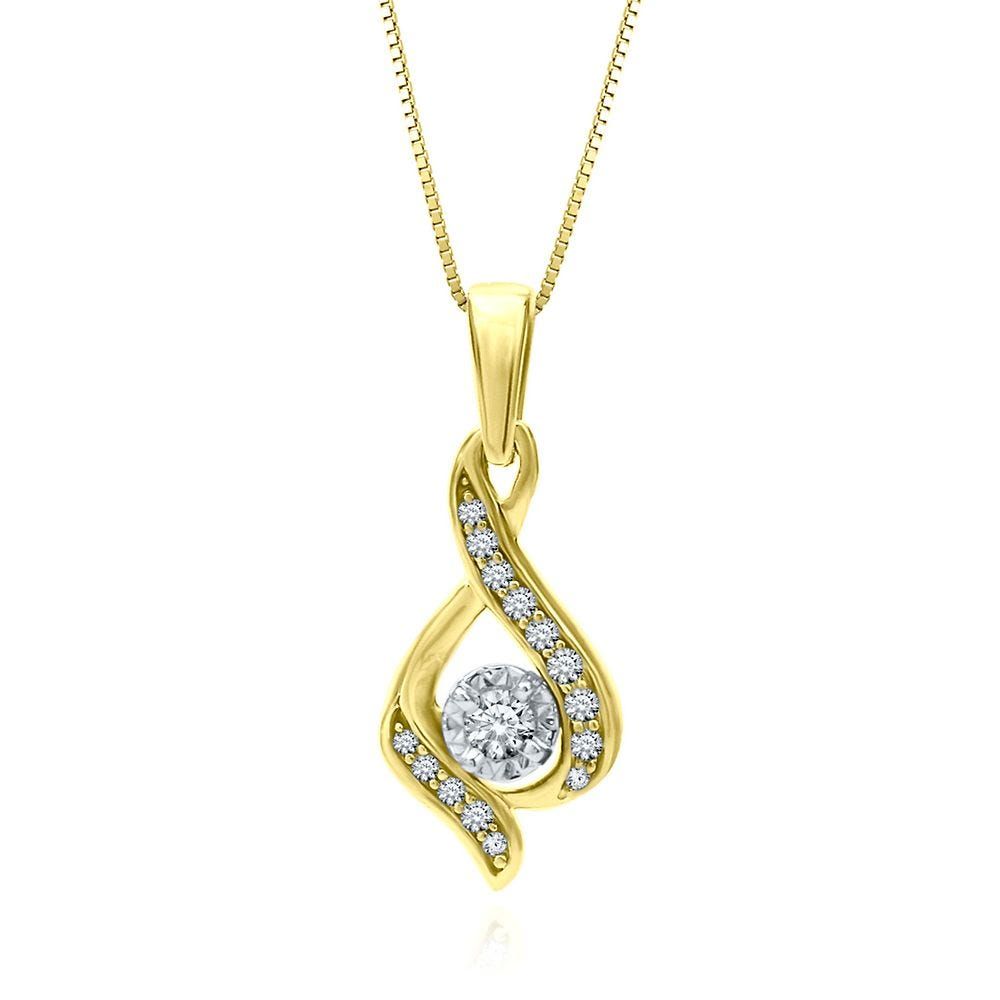 1/7 ct. tw. Diamond Pendant in 10K Yellow & White Gold