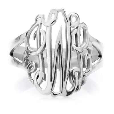 Monogram Ring Sterling Silver