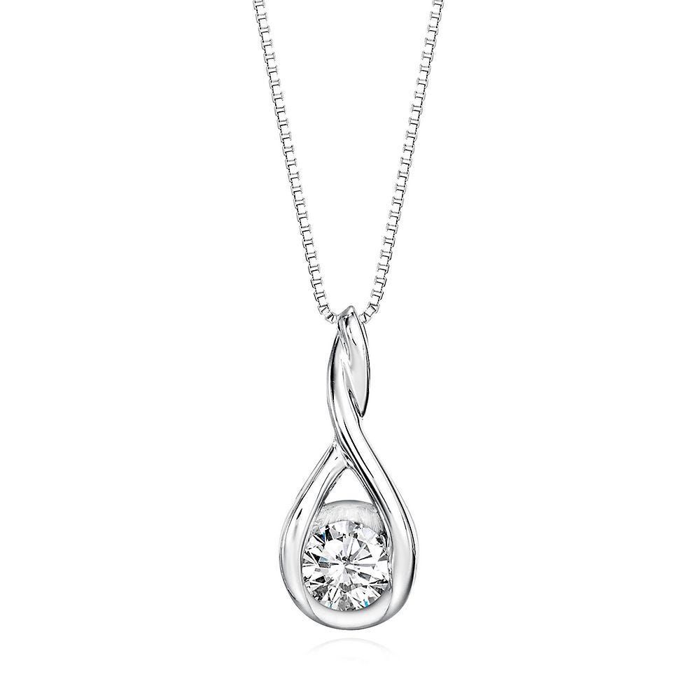 1/ ct. tw. Diamond Twist Pendant in 14K White Gold