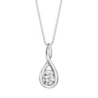 1/ ct. tw. Diamond Twist Pendant in 14K White Gold