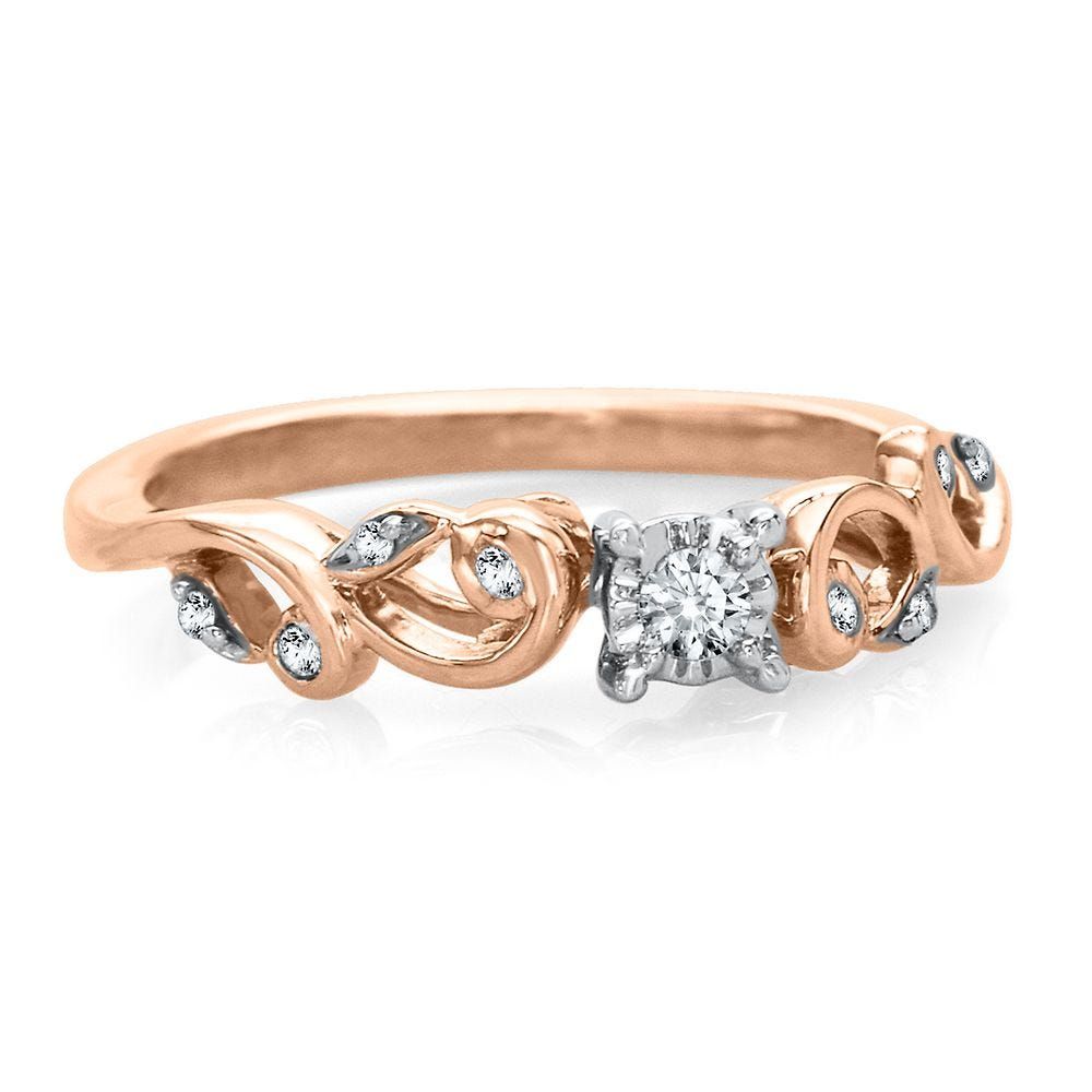 1/8 ct. tw. Diamond Vine Ring 10K Rose Gold