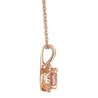 Morganite & 1/10 ct. tw. Diamond Pendant in 10K Rose Gold