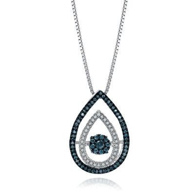 The Beat of Your Heart® 1/3 ct. tw. Blue & White Diamond Pendant in Sterling Silver