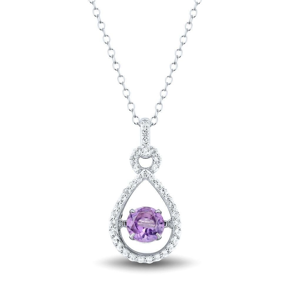 The Beat of Your Heart® Amethyst & Lab-Created White Sapphire Pendant in Sterling Silver