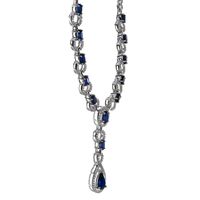 Lab-Created Sapphire Necklace in Sterling Silver