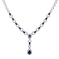 Lab-Created Sapphire Necklace in Sterling Silver