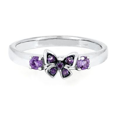 Amethyst Butterfly Stack Ring Sterling Silver