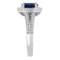 Blue Sapphire & 1/2 ct. tw. Diamond Ring 14K White Gold