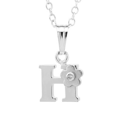 Children's Initial H Pendant in Sterling Silver