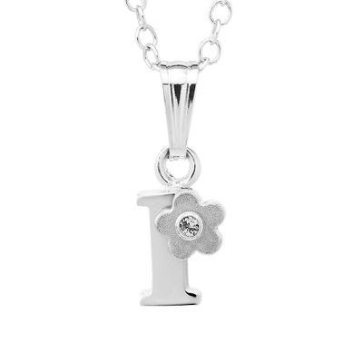 Children's Initial I Pendant in Sterling Silver