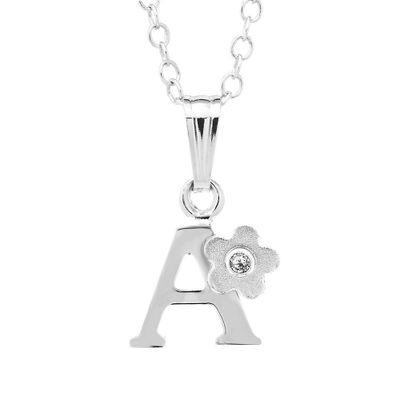 Children's Initial A Pendant in Sterling Silver