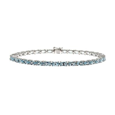 Aquamarine Bracelet in Sterling Silver