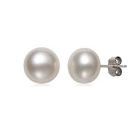 Freshwater Cultured Pearl Strand Necklace & Stud Earring Set in Sterling Silver