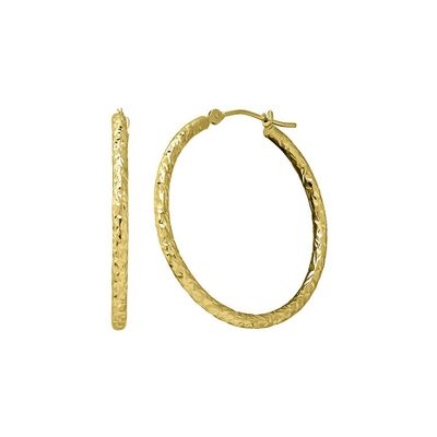 Endura Gold® Diamond Cut Hoop Earrings in 14K Yellow Gold