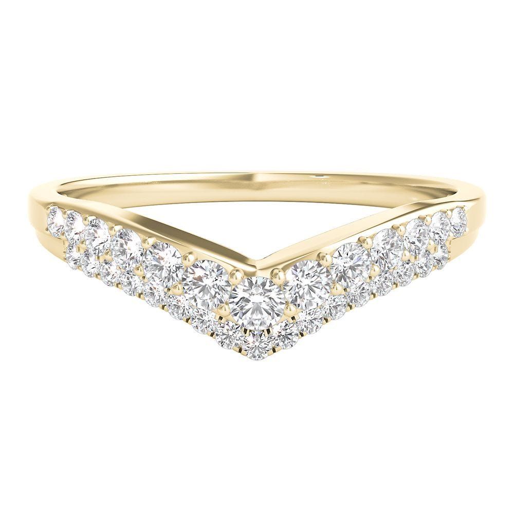 1/3 ct. tw. Diamond Chevron Ring 10K Yellow Gold