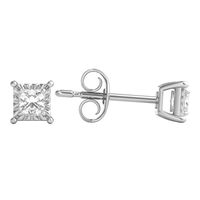 1/ ct. tw. Diamond Illusion Stud Earrings in Sterling Silver