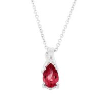 Lab-Created Ruby & Diamond Pendant & Earrings Boxed Set in Sterling Silver