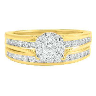 ct. tw. -Diamond Engagement Ring Set 14K Gold