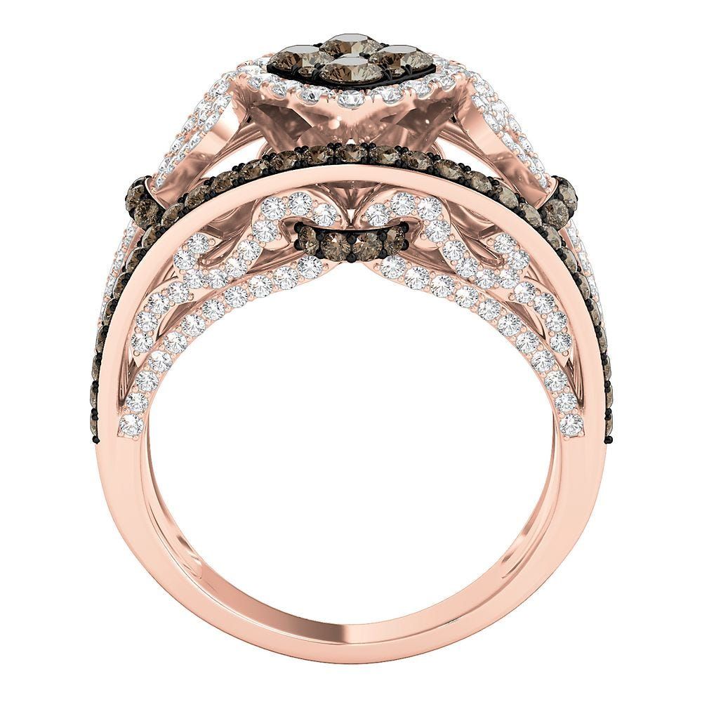 Helzberg Limited Edition® 1 3/4 ct. tw. Sparkling Champagne® & White Diamond Ring 14K Rose Gold