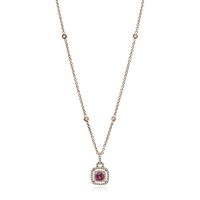 Rubellite & 3/8 ct. tw. Diamond Pendant in 14K Rose Gold