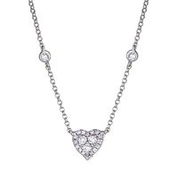 1/3 ct. tw. Diamond Cluster Heart Necklace in 10K White Gold