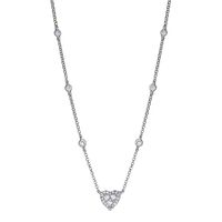1/3 ct. tw. Diamond Cluster Heart Necklace in 10K White Gold