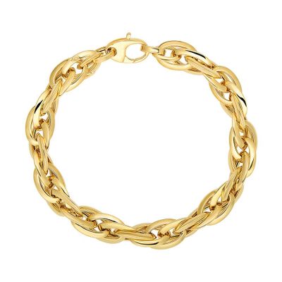 Polished Link Bracelet in 14K Yellow Gold