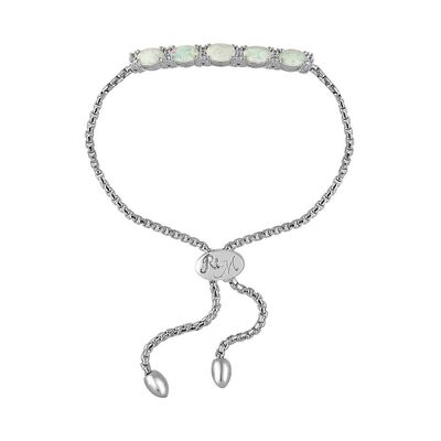 Rhythm & Muse™ Lab-Created Opal & Lab-Created White Sapphire Bolo Bracelet in Sterling Silver