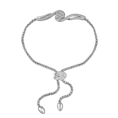 Rhythm & Muse™ Lab-Created White Sapphire Swirl Bolo Bracelet in Sterling Silver