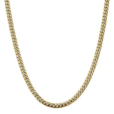 Men's Domed Curb Chain in 14K Yellow Gold, 24"