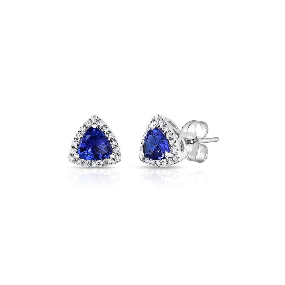 Tanzanite & 1/8 ct. tw. Diamond Earrings in 14K White Gold