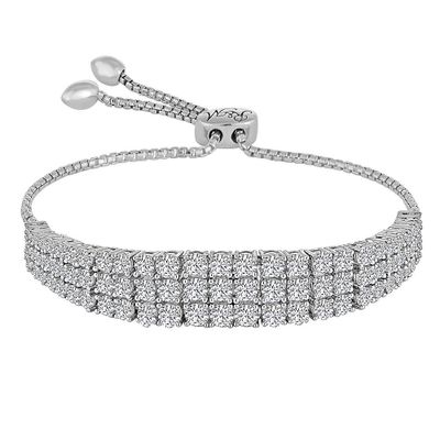 Rhythm & Muse™ Lab-Created White Sapphire Multi-Row Bolo Bracelet in Sterling Silver