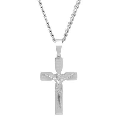 Men's Crucifix Cross Pendant in Stainless Steel