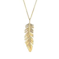 Feather Pendant in 14K Yellow Gold